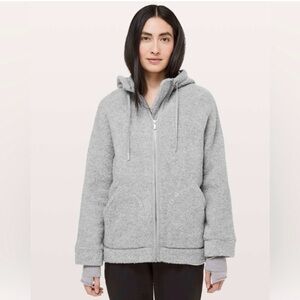 Lululemon grey Sherpa zip up hoodie